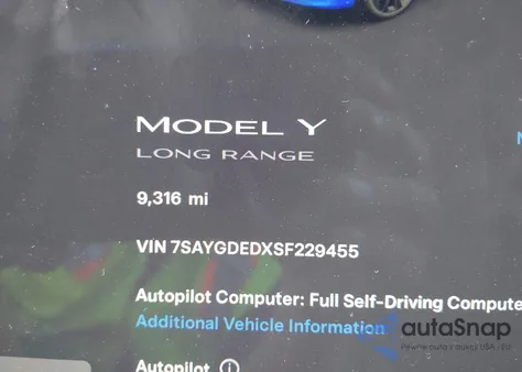 2025 Tesla Model Y Long Range Dual Motor All-Wheel Drive from USA, damaged, VIN 7SAYGDEDXSF229455